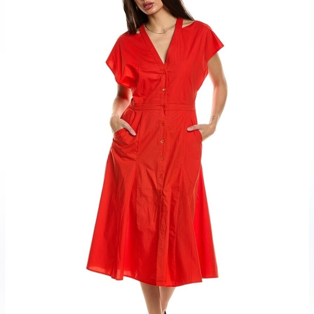 Equipment Doriane Shirtdress in Orange Size S